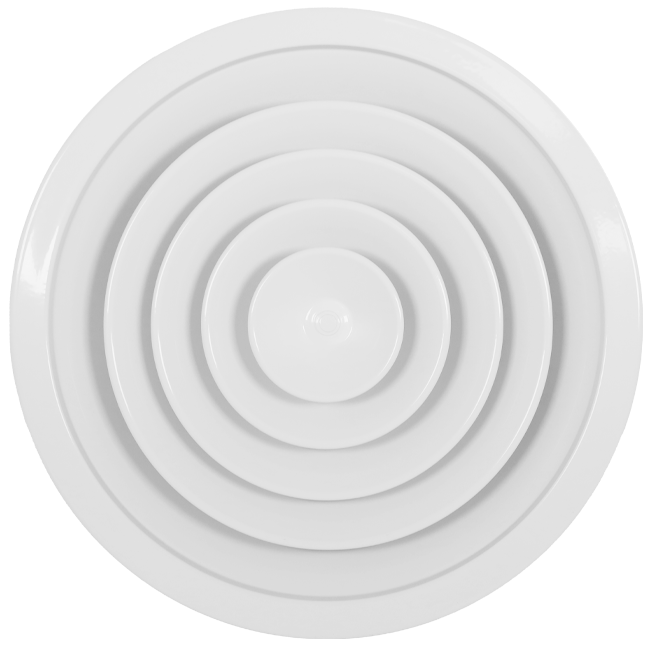 Plafondrooster rond met vast patroon Ø 200 mm - RAL9016