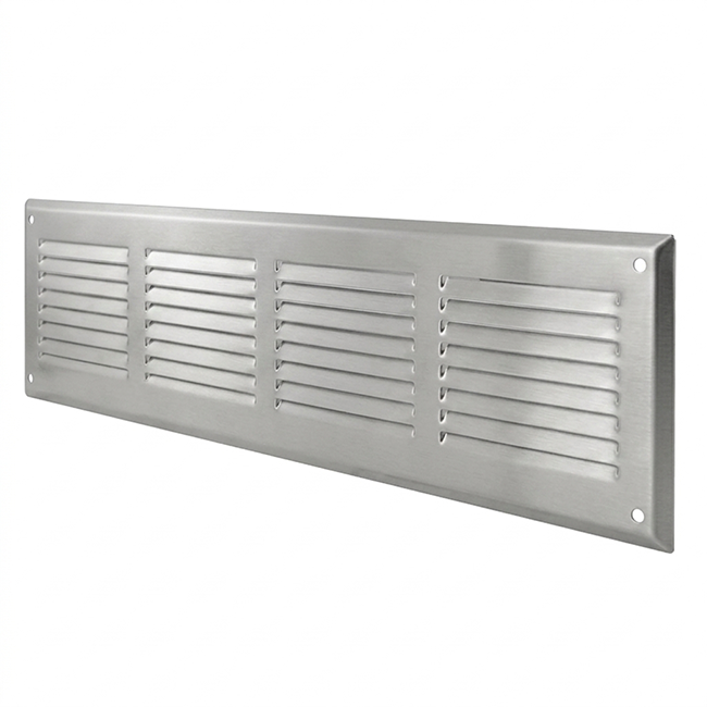 Wandrooster 400x100mm aluminium - Ongecoat