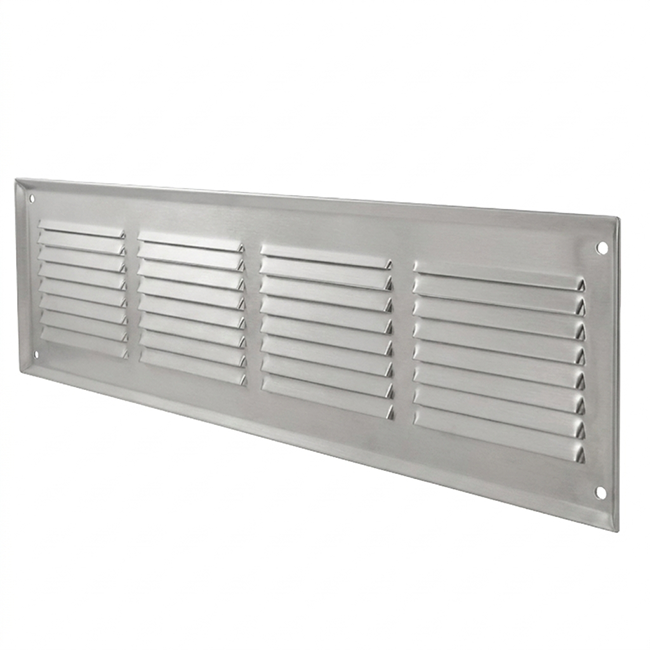 Wandrooster 400x100mm aluminium - Ongecoat