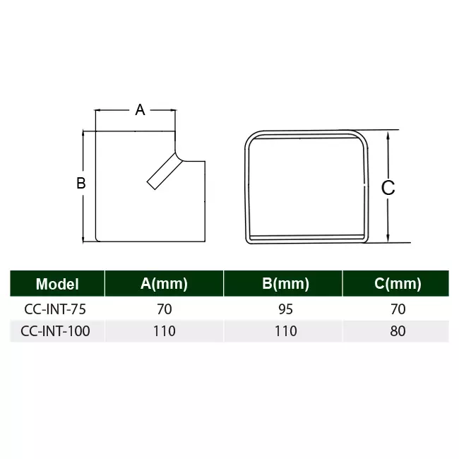 ClimaConnect binnenbocht voor montagekanaal 100 mm - RAL 9010