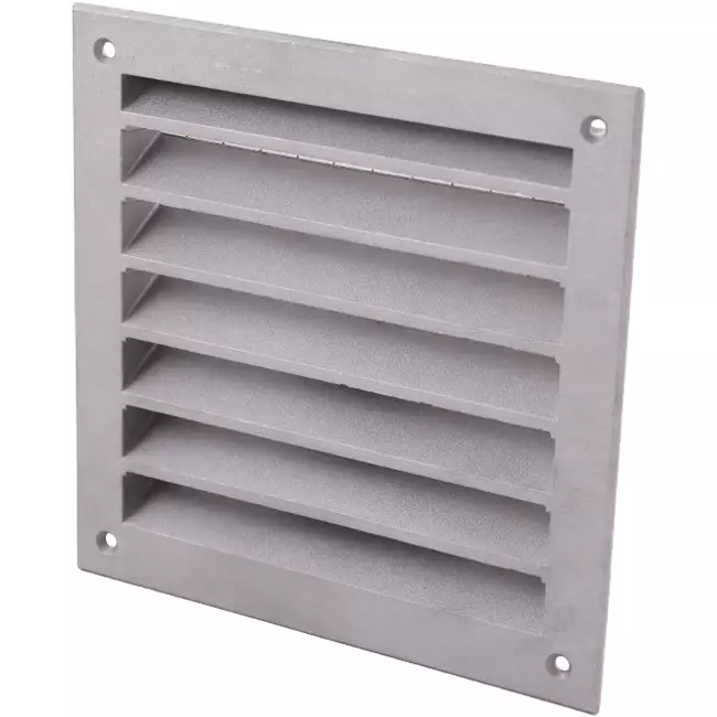 Buitenmuurrooster aluminium 150x150 mm - Aluminium