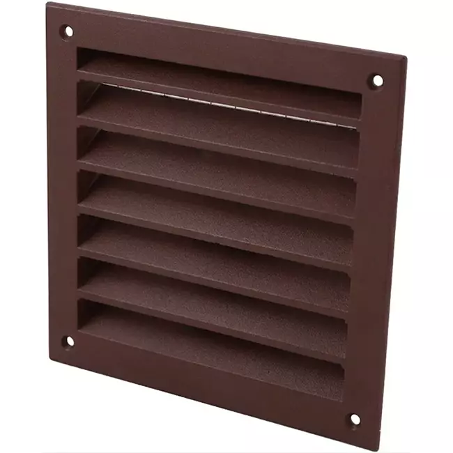 Buitenmuurrooster aluminium 150x150 mm - RAL 8016
