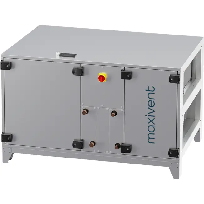 Maxivent WTW luchtbehandelingkasten met warmtewiel 1500 m3/h met warmwaterbatterij en koudwaterbatterij horizontaal rechts - RHE 1500 H WKJR