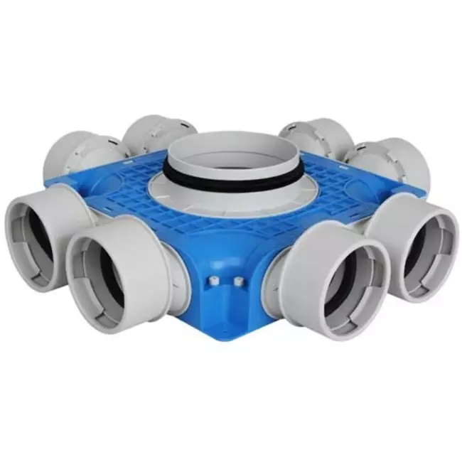 Vent-Axia Uniflexplus ventilatie verdeelbox 8x Ø90 mm met tuit Ø160 mm