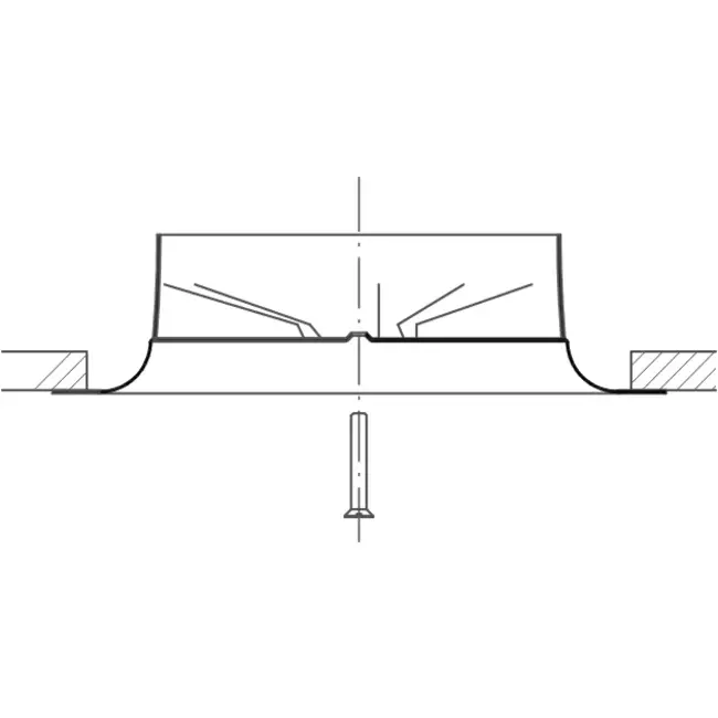 Wervelrooster met diffusorring, centrale schroefbevestiging Ø 250mm
