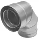 Concentrische diameter 100 - 150 mm bocht 90 gr I316L/I304 (D0,5/0,6) (incl. afdichtingsrubbers binnenbuis)
