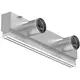 Lijnrooster aluminium met 1 instelbaar patroonblad – 2000 mm – RAL 9016 + geïsoleerd plenum met luchtdebietregelklep