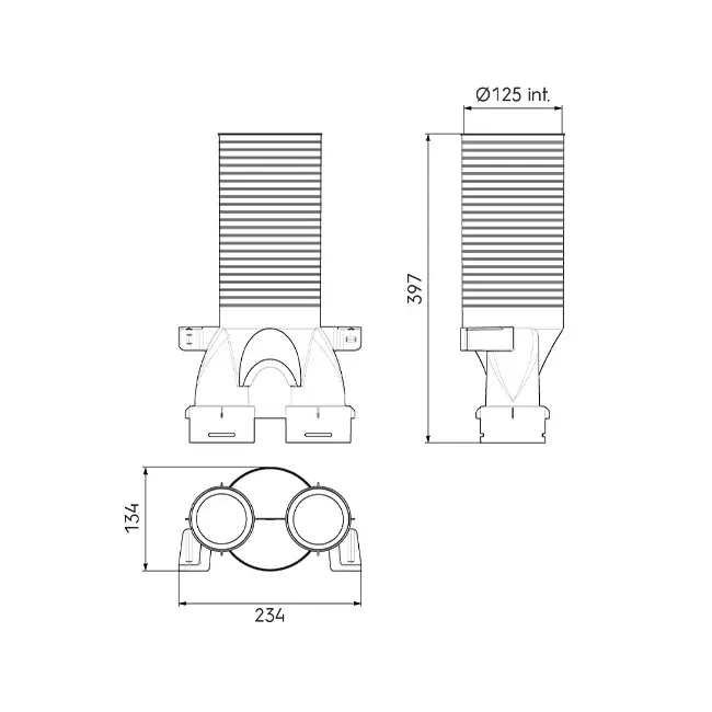 Ubbink Air Excellent 34C ventieladapter 125 2x180°