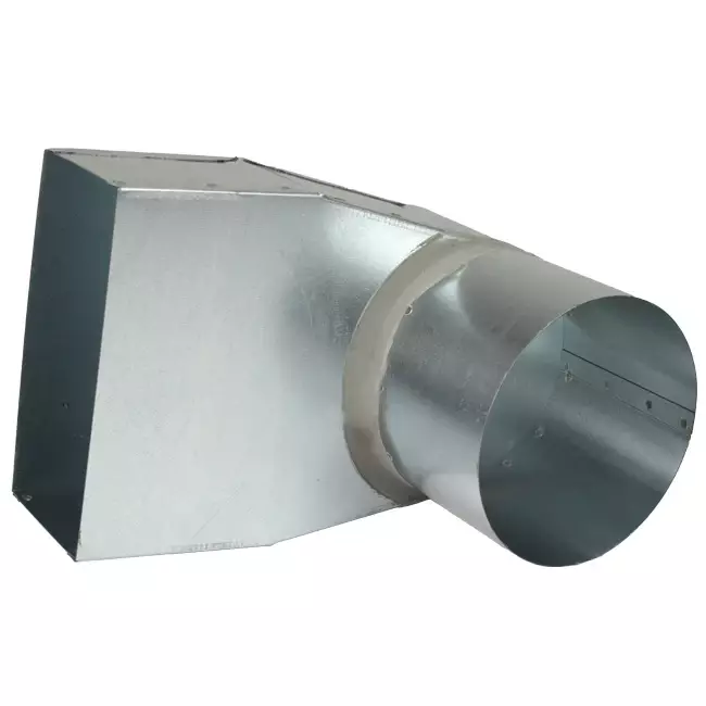 Lepe hoekstuk 170x80 mm naar diameter 125 mm