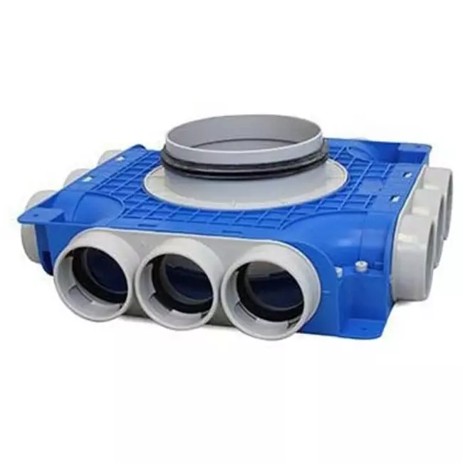 Vent-Axia Uniflexplus subverdeelbox 12 x Ø69mm zijaansluiting met tuit Ø125mm