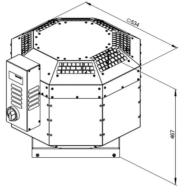 Dakventilator geïsoleerd horeca - DVNI 250 D2 30