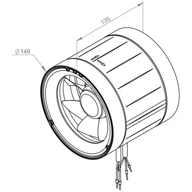 Buisventilator 150mm mixed-flow ETAMASTER - EM 150 EC 01