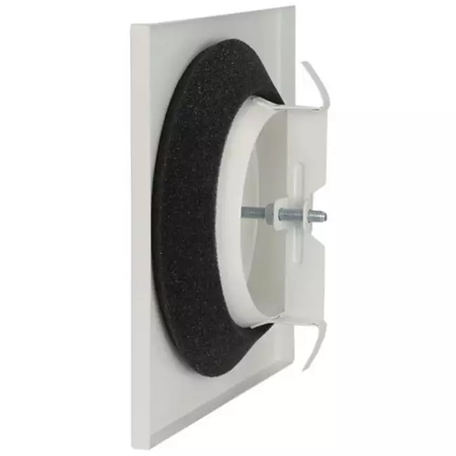 Ventilatieventiel afvoer metaal vierkant Ø125 mm wit met klemveren - DVSQ125