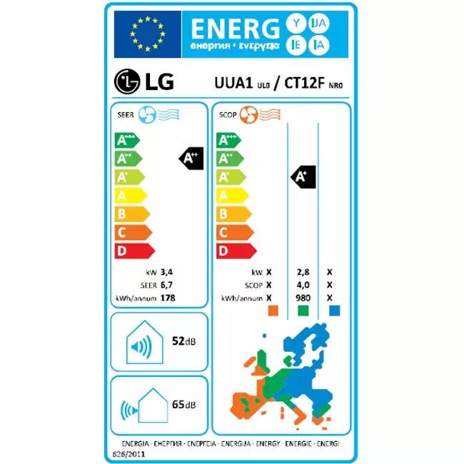 LG Inverter Cassette airco met afdekplaat CT12F R32 3,5 kW
