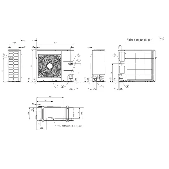 LG Cassette airco met afdekplaat CT24F-S R32 7,0 kW set