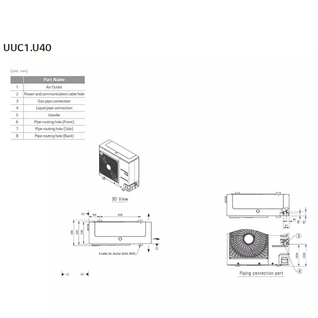 LG Cassette airco met afdekplaat CT24F-S R32 7,0 kW set
