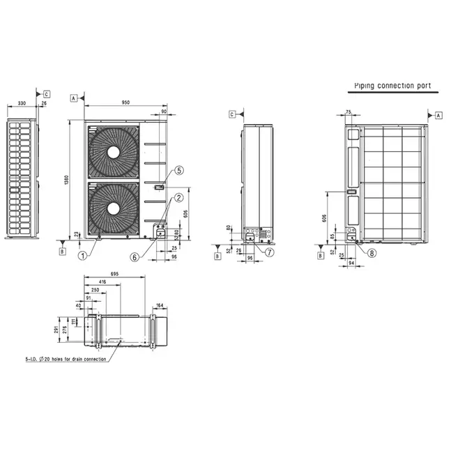 LG Cassette airco met afdekplaat UT36F-S R32 9,5 kW set