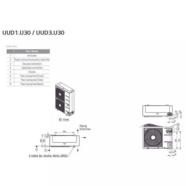 LG Cassette airco met afdekplaat UT36F-S R32 9,5 kW set