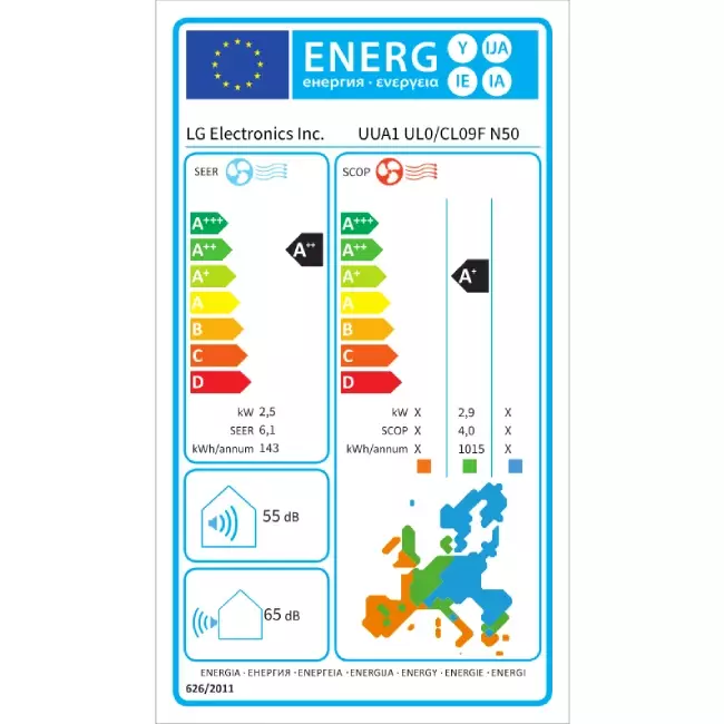 LG low static kanaal airco binnenunit + afstandsbediening CL09F R32 2,6 kW