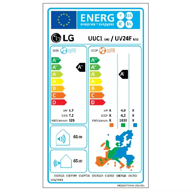 LG Plafond onderbouw Inverter airco UV24F-Compact R32 6,8 kW set