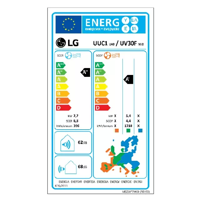 LG Plafond onderbouw Inverter airco UV30F-Compact R32 8,0 kW set