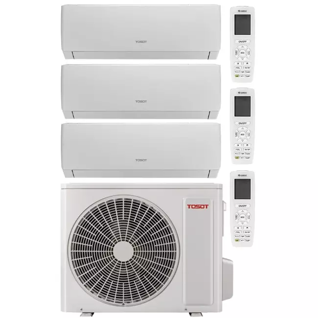 Tosot PULAR Triple split airco Inverter 121212P R32 3x3,2 kW set