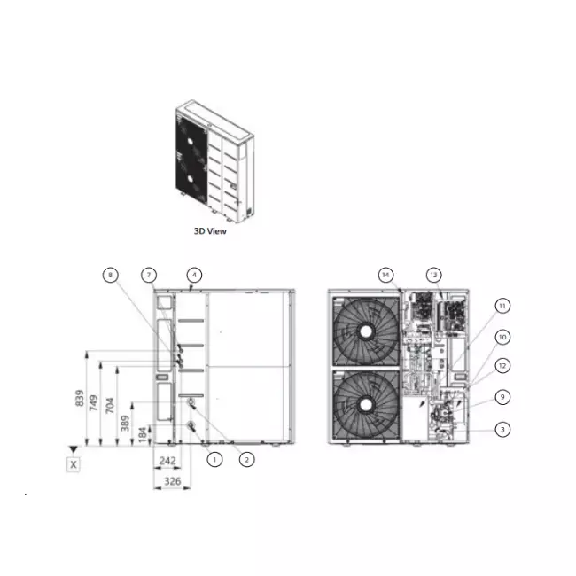 LG Therma-V Monobloc S warmtepomp 380V R32 14,0 kW