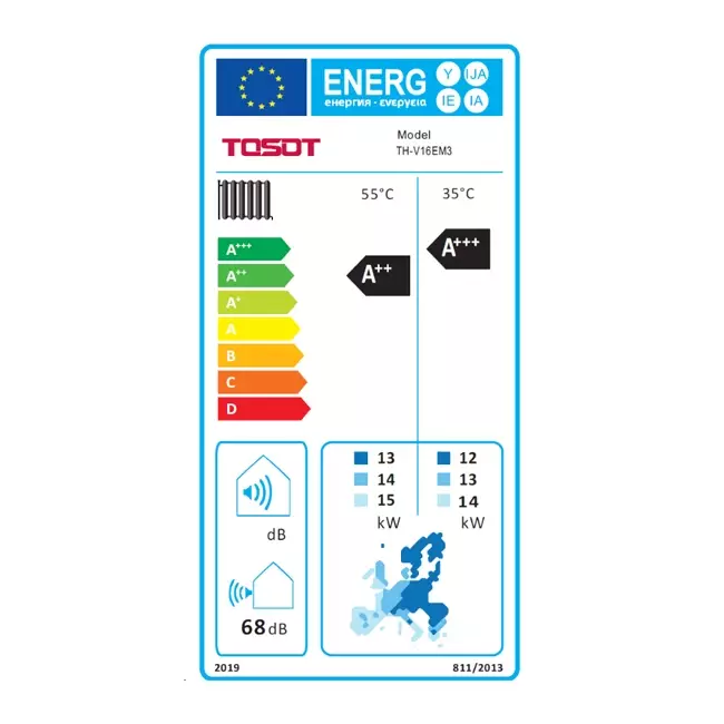 TOSOT BY GREE Versati IV 16 kW, 400V, R32 Monoblock lucht-water warmtepomp. meldcode K22522