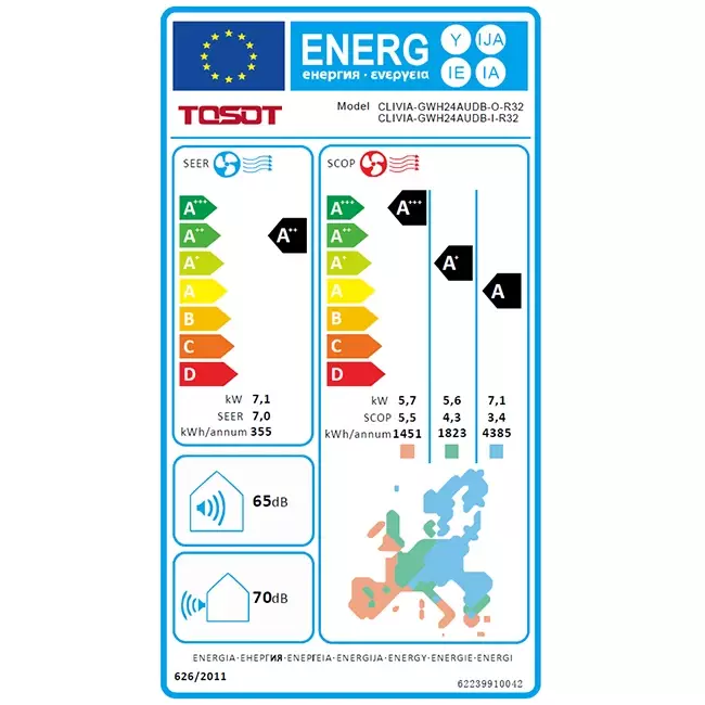 Tosot CLIVIA by GREE Inverter airco Black R32 7,7 kW set
