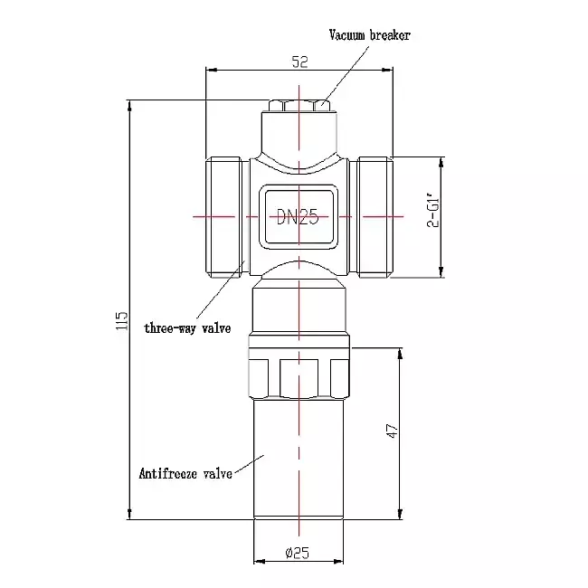 Vorstbeveiligingsklep warmtepomp monobloc 1'' aansluiting