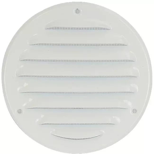 Metalen ventilatierooster rond 100mm wit - MR100 - RAL9016
