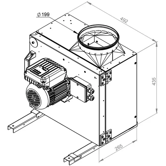 Boxventilator motor buiten luchtstroom - MPS 225 EC 30