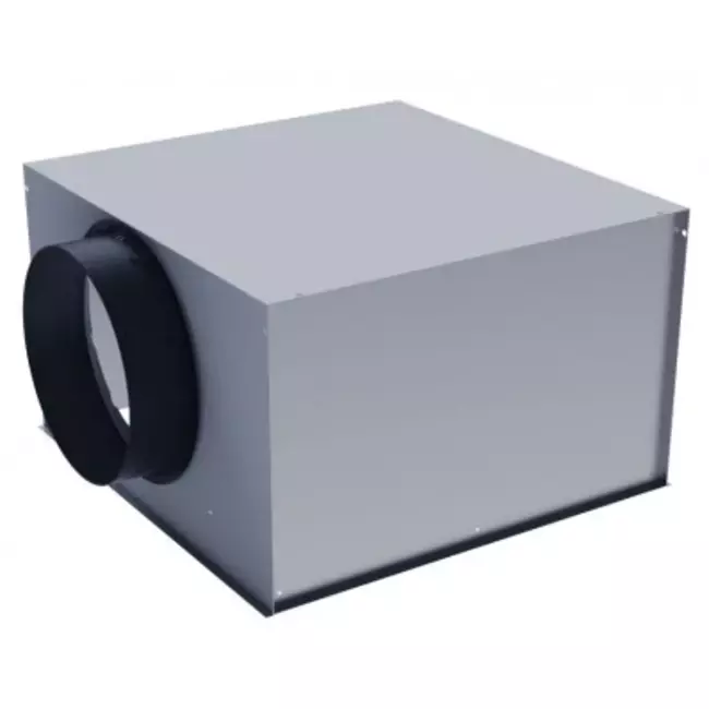 Geperforeerd instelbaar plafondrooster voor toevoer 594x594 - geïsoleerd plenum zijaansluiting Ø 160 mm