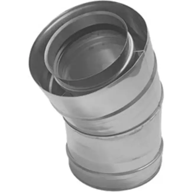 Concentrische diameter  60 - 100 mm bocht 30 gr I316L/I304 (D0,5/D0,6) (incl. afdichtingsrubbers binnenbuis)