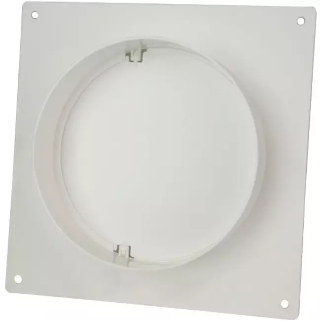 Ronde kunststof muurplaat met terugslagklep diameter: 125mm - AFV125