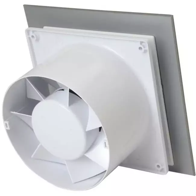 Badkamer ventilator Ø 100 mm met timer en vochtsensor - glazen front satijn goud