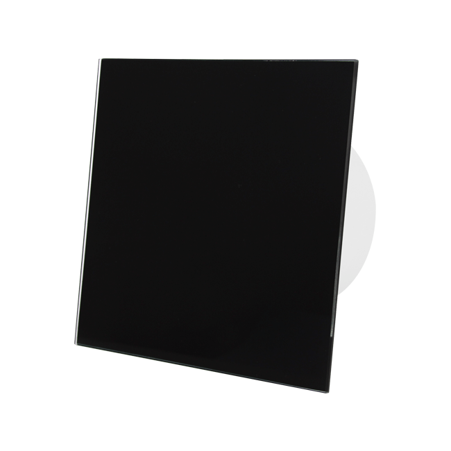 Badkamer ventilator Ø 100 mm met Timer en Vochtsensor - front zwart glas