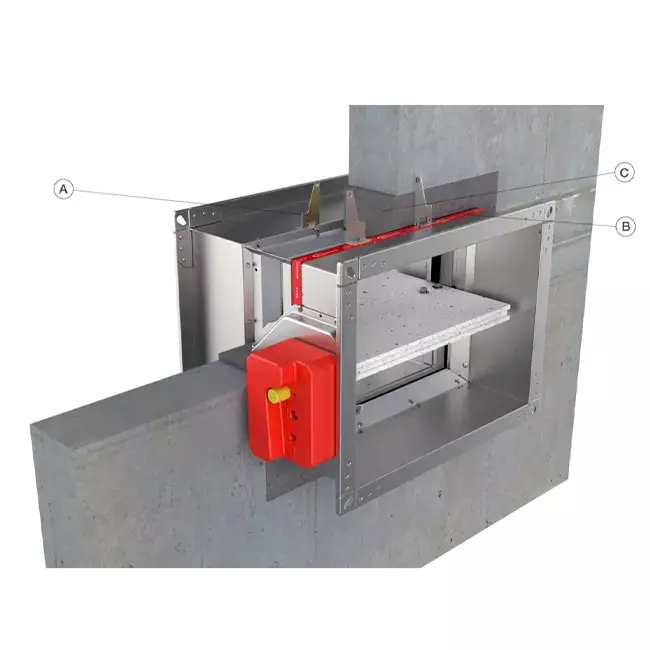 Brandklep rechthoekig handbediend - E-FD25 100x500 R