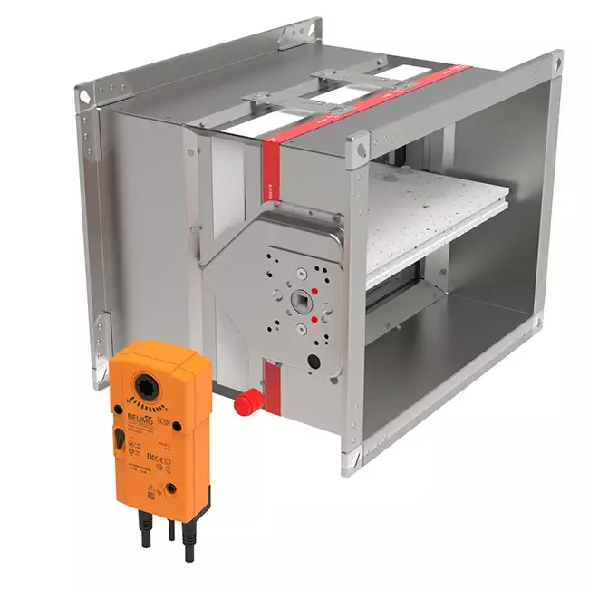 Brandklep rechthoekig servomotor 24V - E-FD25 200x500 M24 S