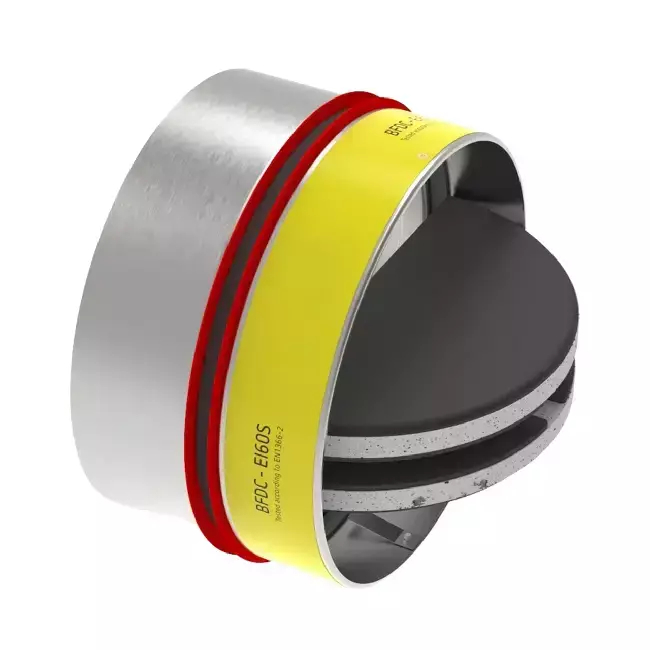 Brandvlinderklep rond 150mm met ventilatieventiel - E-BFDC V EI60S D150