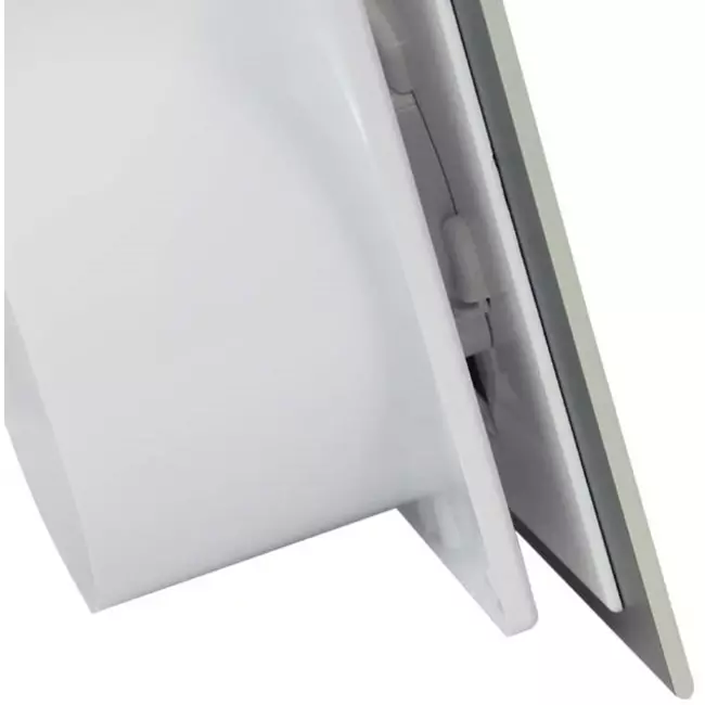 Badkamer ventilator Ø 125 mm met timer - glazen front satijn zilver