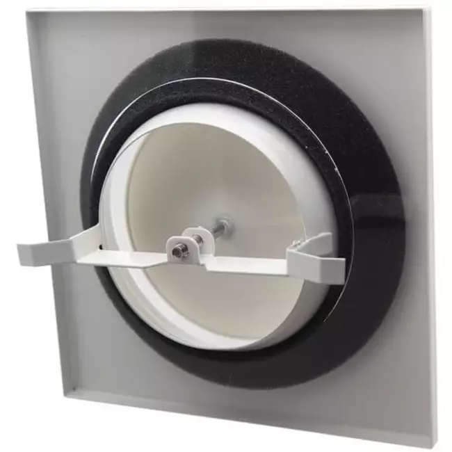 Ventilatieventiel afvoer metaal vierkant Ø125 mm wit met klemveren - DVSQ125