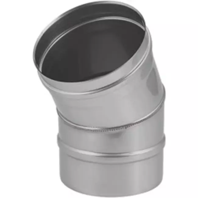 Kachelpijp Ø 200 mm RVS enkelwandige bocht 30°