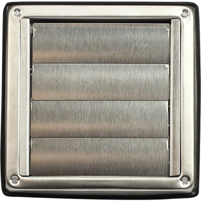 RVS gevelrooster 125mm met beweegbare lamellen hoge doorlaat - EL-SS-OP125 SS