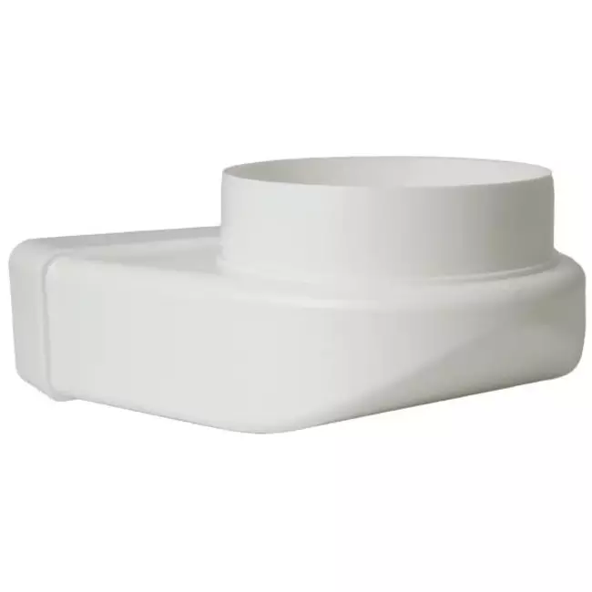 Rechthoekige kunststof verticale 90° bocht Ø125mm - 220X55mm KLD25-125