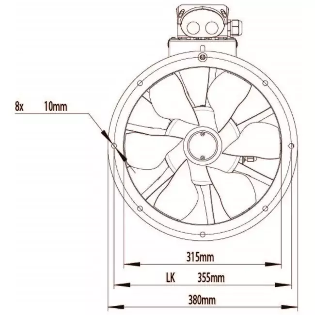 Axiaal 315mm kanaalventilator - AL 315 D4 01