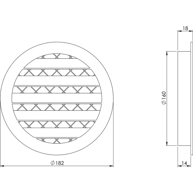 Aluminium rooster Ø160 wit - MRA160W - RAL9016
