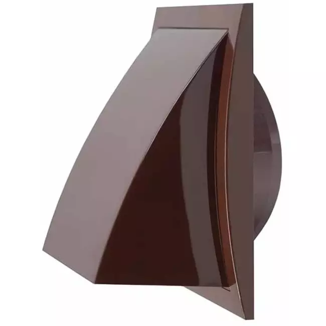 Gevelrooster met terugslagklep 190x190 mm diameter 150 mm bruin - ND15FVB