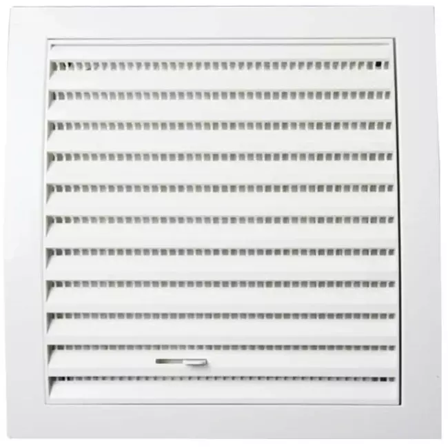 Muurrooster regelbaar 150x150 diameter: 100 wit - ND10R