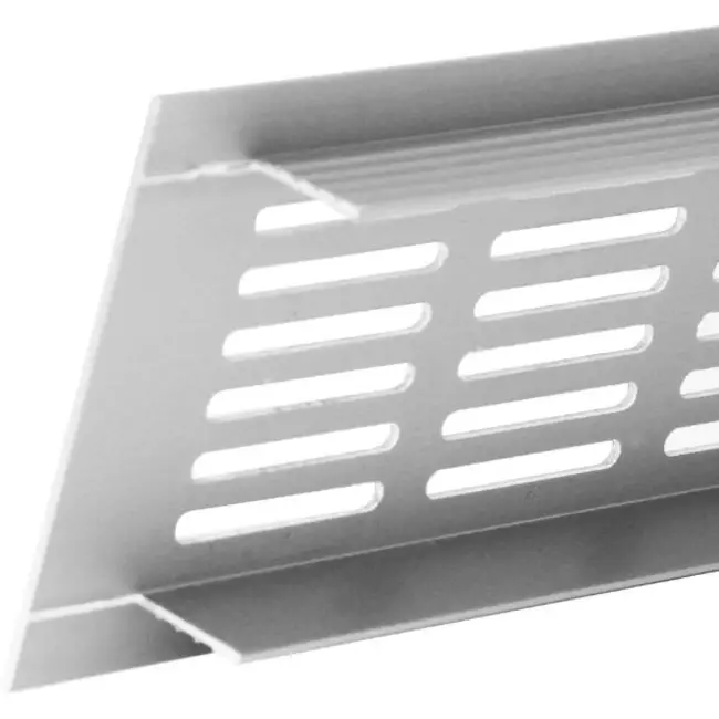Plintrooster aluminium - zilver L=400mm x H=80mm -RA840S